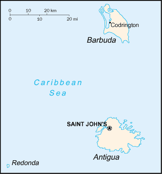Map of Antigua and Barbuda